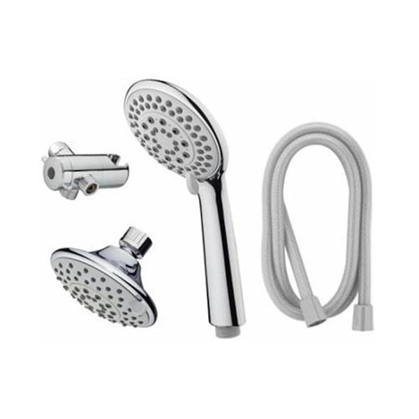 Convenience Concepts Home Pointe 5 Spray Settings Fixed Hand Held Shower Head, Chrome Plated HI3238225 - main